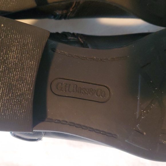 G.H. Bass Josie Black Knee-High Full Zip Sz. 8.5 Boots w Buckle W Calf Expander - Picture 7 of 12